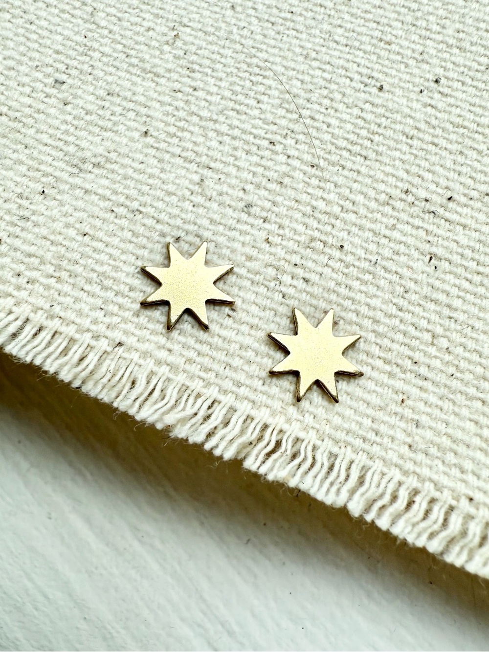 14k Gold Filled Sunburst Celestial Star Stud Earrings Starbust Earrings